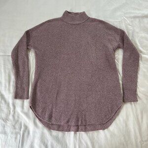 Aerie Light Purple Knit Mock Neck Long Sleeve Sweater | Size M